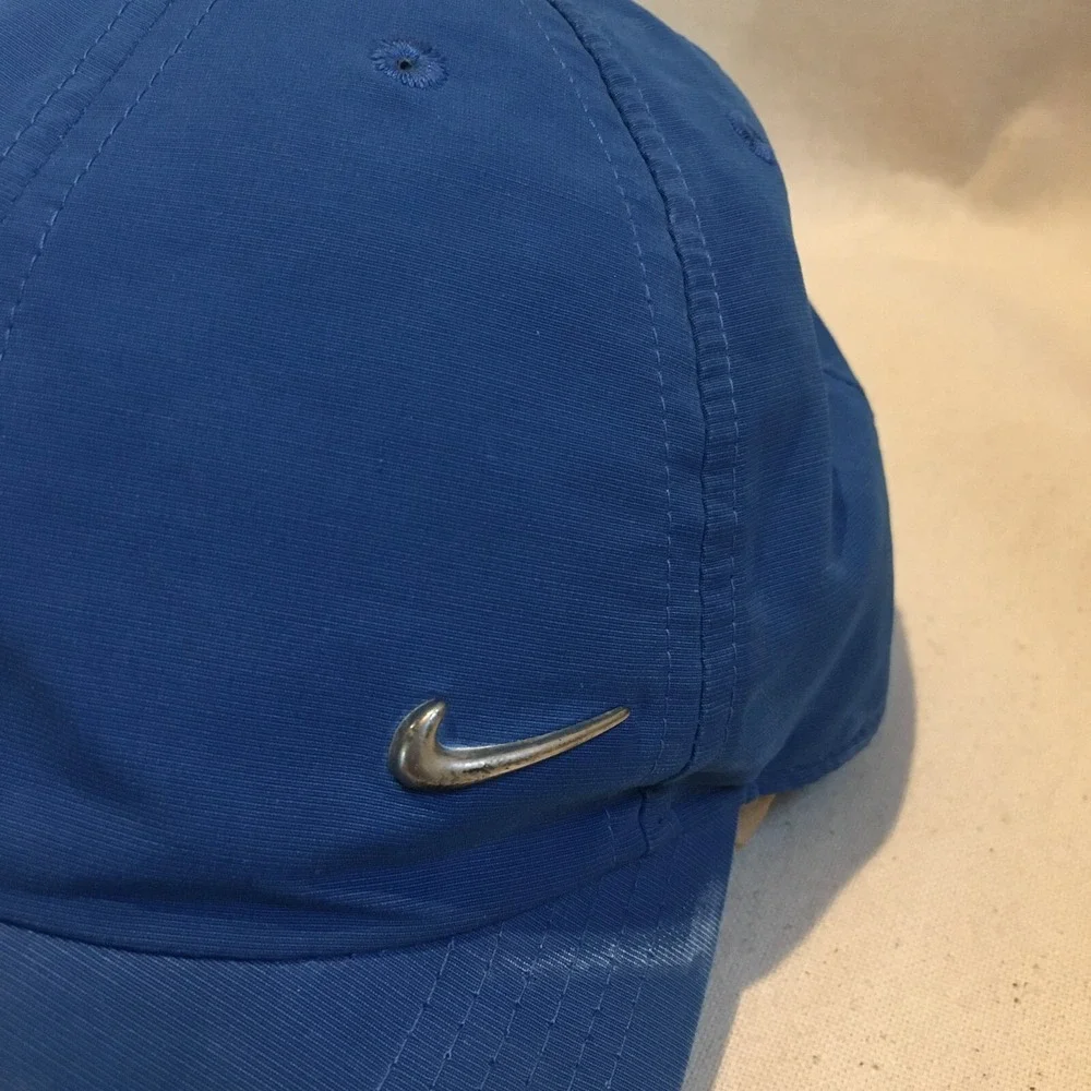 Nike Hat Cap Mens Blue Strap Back Logo Modern Logo Casual Preppy Outdoor Swoosh